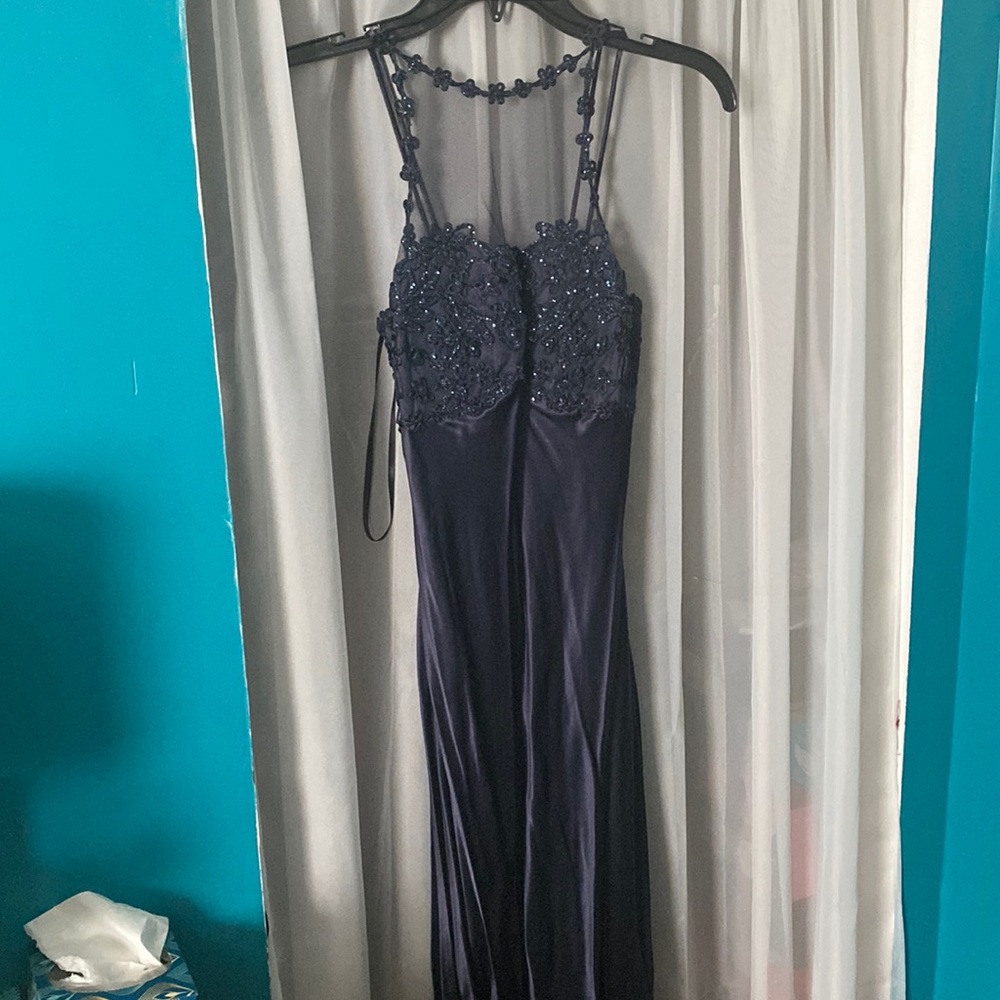 Beautiful satin navy long dress